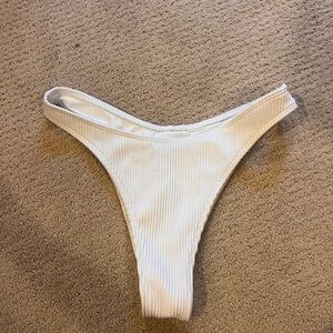 Hollister White Ribbed Bikini Bottom